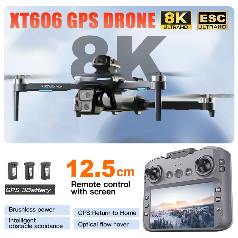 Drone Photogrammetry - โดรน XT606 MAX 3 แบตเตอรี่ กล้อง