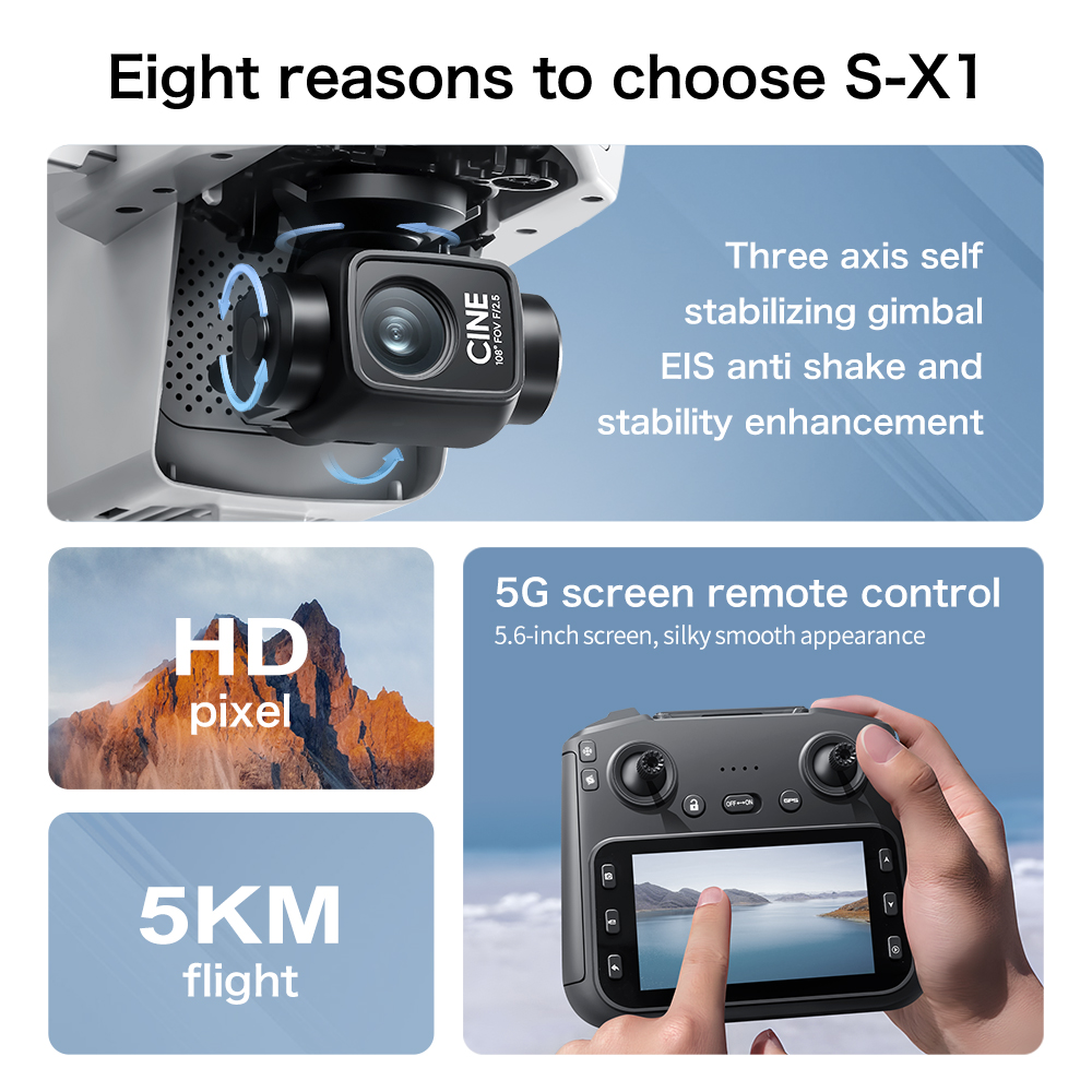 โดรนรุ่น Original S-X1 8K HD ร - Drone Multispectral บทวิจารณ์และราคา
